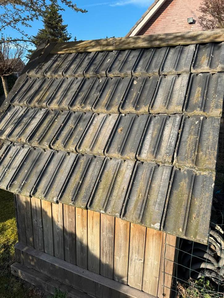 Oude dakpannen, Doe-het-zelf en Verbouw, Dakpannen en Dakbedekking, Gebruikt, Dakpannen, Steen of Klei, Grijs, Minder dan 5 m²