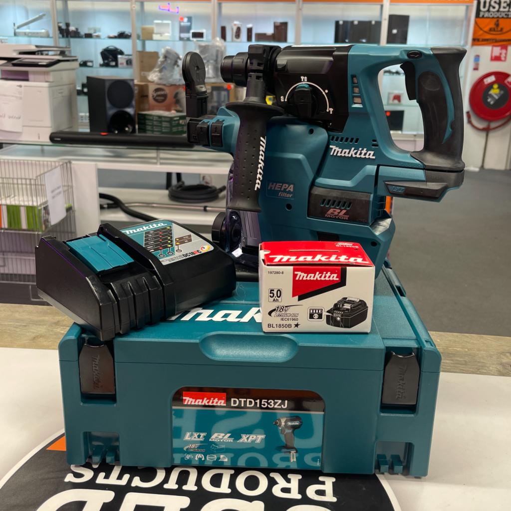 Makita DHR242 Combihamer Incl 5.0Ah Accu & Acculader - NIEUW, Doe-het-zelf en Verbouw, Gereedschap | Boormachines, Makita, Zo goed als nieuw