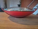 Prachtige Le Creuset gietijzeren wokpan 36cm, Ophalen, Zo goed als nieuw, Gietijzer, Wok