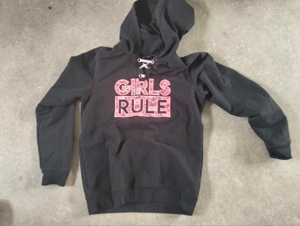 Cool Cat Hoodie Zwart - Maat 170/176 - Girls Rule, Kinderen en Baby's, Kinderkleding | Maat 170, Gebruikt, Meisje, Cool Cat, Trui of Vest