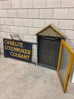 UNIEK Oud Historisch BORD + KAST Opregte Steenwijker Courant, Ophalen, Gebruikt, Reclamebord