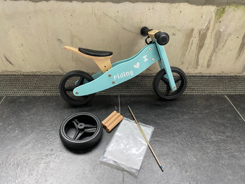 Houten Loopfiets 2-in-1 - Turquoise - Nieuw, Ophalen, Nieuw, Minder dan 16 inch