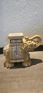 Vintage Keramieken Olifant Standaard, Tuin en Terras, Tuinbeelden, Ophalen of Verzenden, Gebruikt, Overige materialen, Dierenbeeld