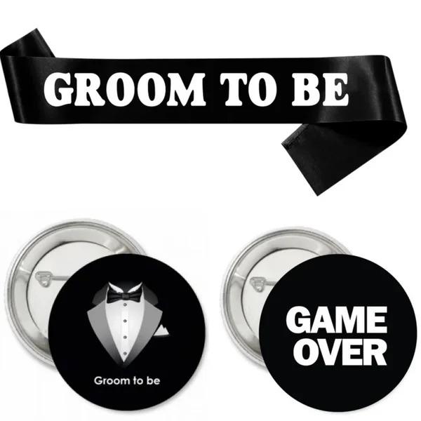 Vrijgezellenfeest set Groom to Be 3-delig, Zwart, Nieuw, Ophalen of Verzenden, Accessoires