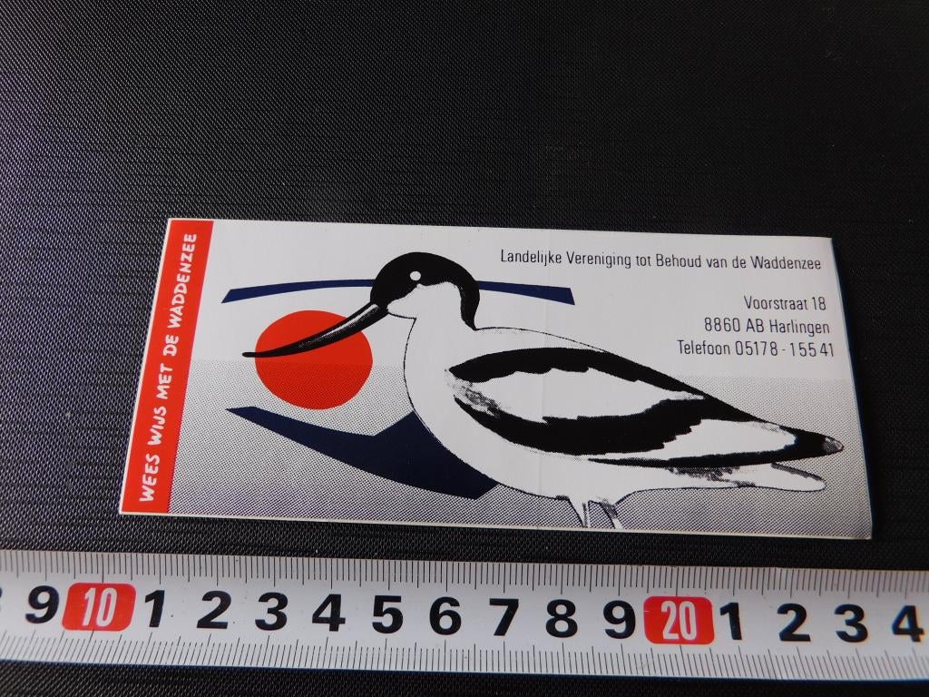 sticker Harlingen Behoud van de Waddenzee Kluut, Ophalen, Zo goed als nieuw