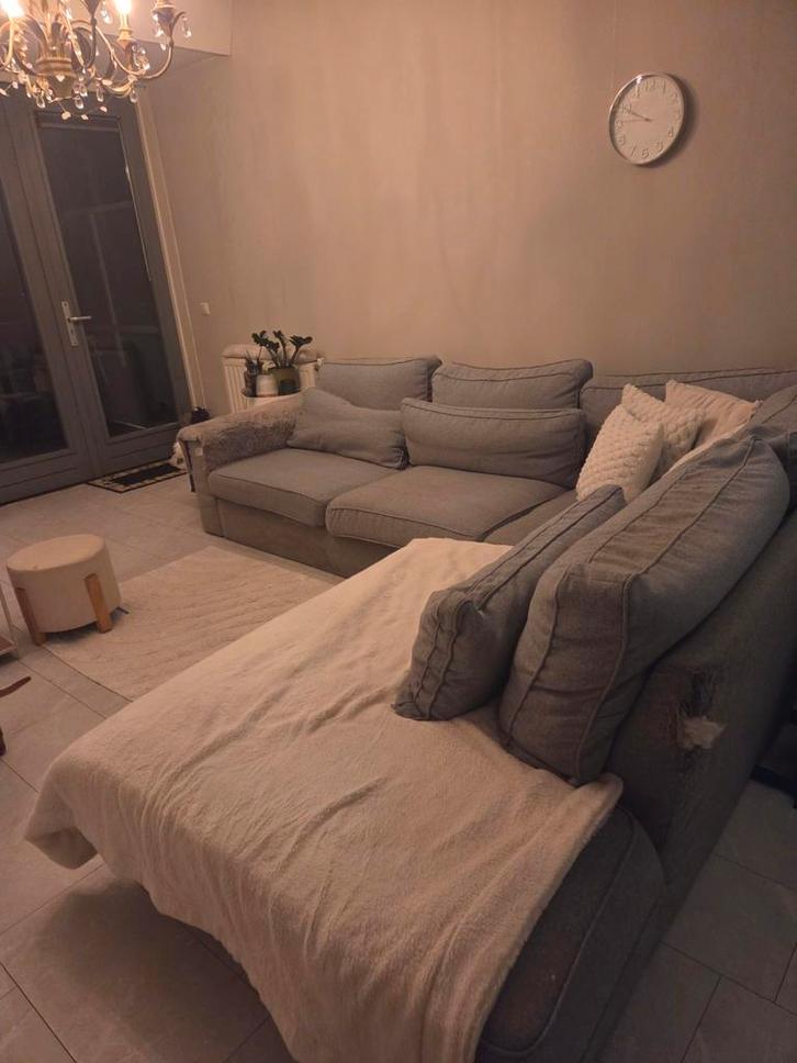 Grote hoekbank gratis af te halen, Huis en Inrichting, Banken | Bankstellen, Gebruikt, Hoekbank, Vierpersoons of meer, Stof, Ophalen of Verzenden