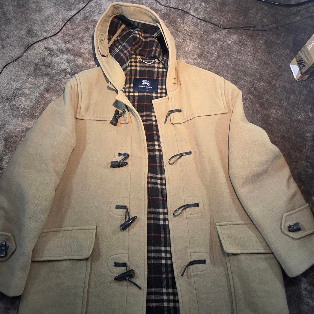 Burberry Duffle Coat - Nova Check - Made in England - XL, Beige, Maat 56/58 (XL), Ophalen of Verzenden, Zo goed als nieuw