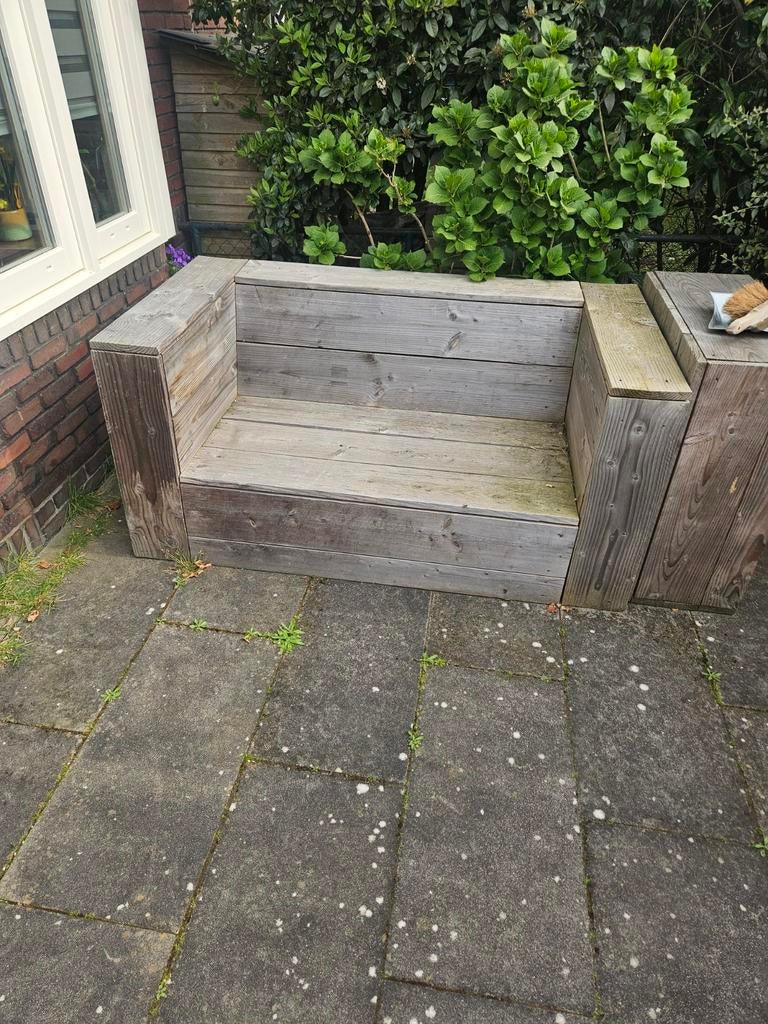 Houten bankje Douglas zelfbouw, Huis en Inrichting, Ophalen, Tweepersoons, Minder dan 150 cm