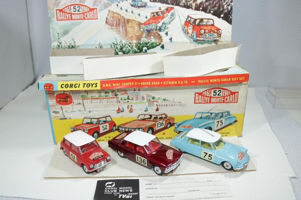 Corgi GS38 Giftset Monte Carlo Geheel origineel TOP STAAT, Hobby en Vrije tijd, Modelauto's | 1:43, Ophalen of Verzenden, Auto