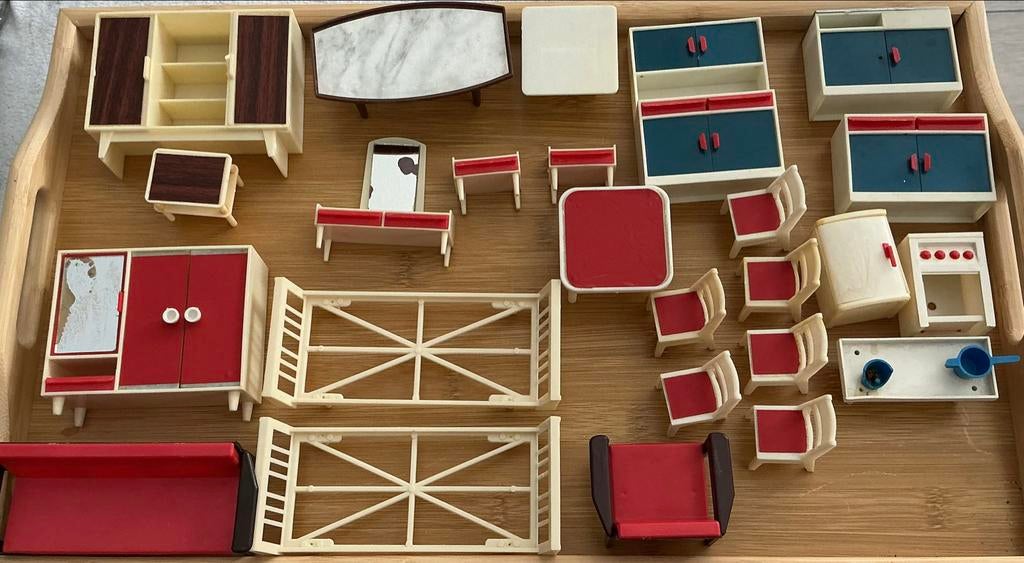 Vintage Poppenhuis Meubeltjes uit de 60 e Jaren, Verzenden, Gebruikt, Toebehoren