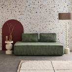 [NIEUW] Groene corduroy ribstof 2-zits fauteuil bank, Ophalen, Vintage Corduroy, 150 tot 200 cm, 75 tot 100 cm