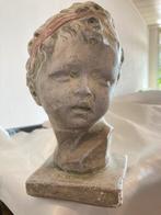 Brocante kinderkopje, decoratieve sculptuur meisje, Ophalen of Verzenden