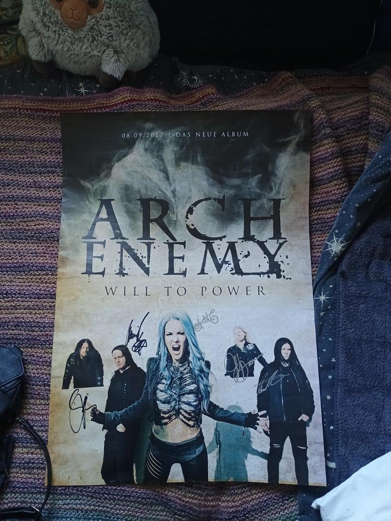 Arch Enemy signed/ gesigneerd Poster Will to power, Ophalen of Verzenden, 2010 - 2019, Zo goed als nieuw