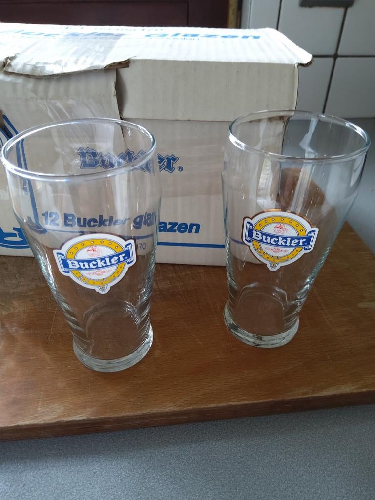 Buckler nieuwe bierglazen doos 12 stuks, Ophalen of Verzenden, Nieuw, Glas of Glazen, Overige merken