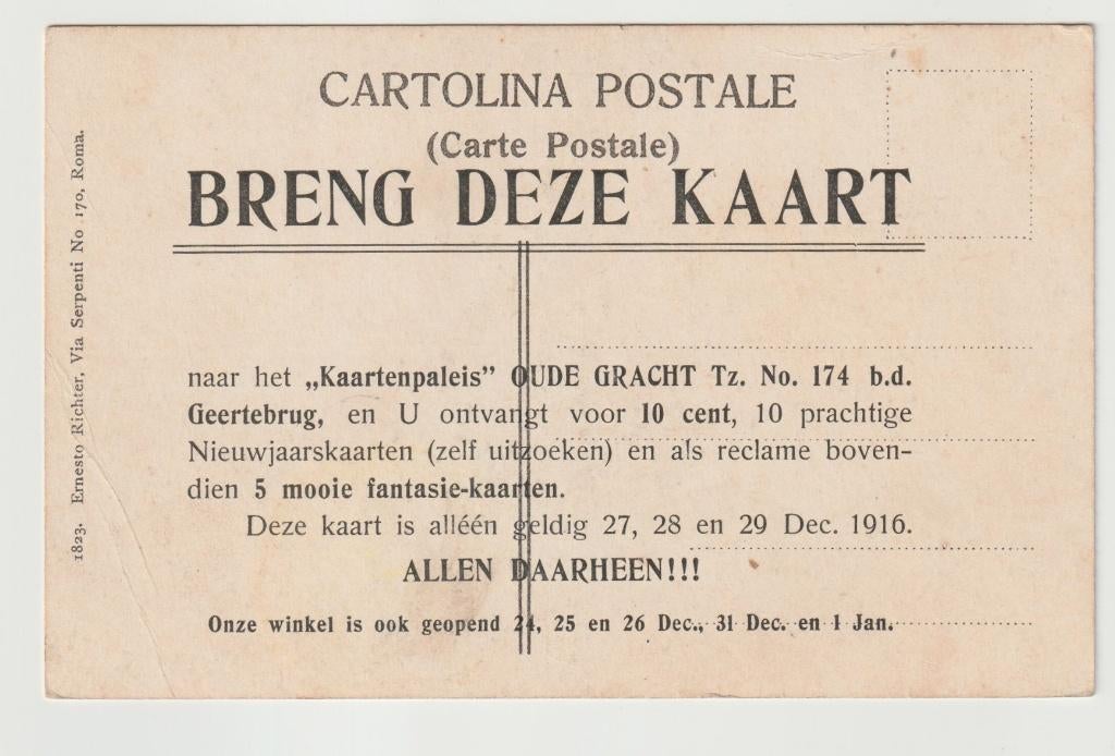 Utrecht - Reclame Kaartenpaleis, Ophalen of Verzenden, Voor 1920, Ongelopen, Utrecht