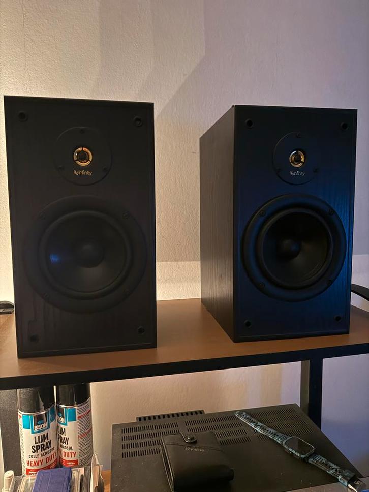 Infinity Reference 1 mkII Boekenplank Speakers, Audio, Tv en Foto, Luidsprekers, Gebruikt, Front, Rear of Stereo speakers, Overige merken