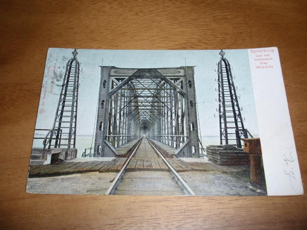 Spoorbrug Hollandsch Diep Moerdijk, Verzamelen, Ansichtkaarten | Nederland, Verzenden, Voor 1920, Gelopen, Noord-Brabant