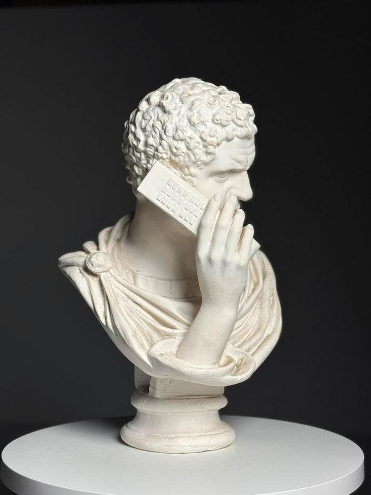 Borstbeeld caracalla gips, Verzamelen, Beelden en Beeldjes, Zo goed als nieuw, Ophalen