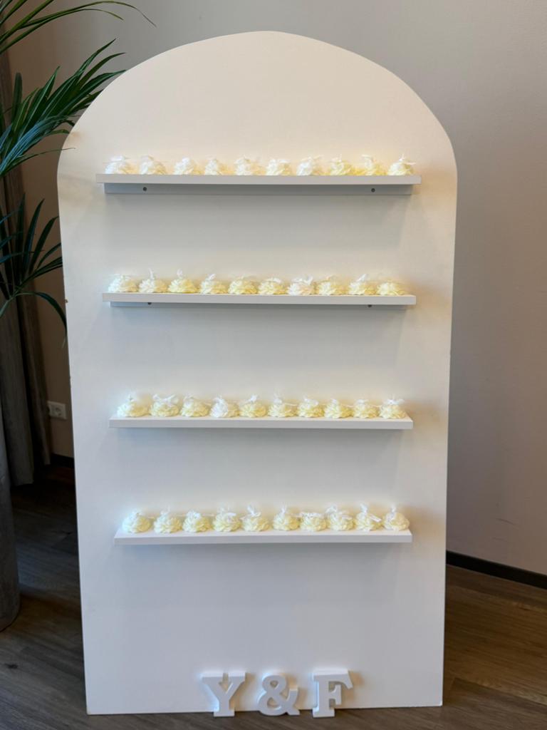 TE HUUR / Bedankjesmuur / Cocktailmuur voor evenementen, Ophalen of Verzenden, Zo goed als nieuw, Versiering, Geboorte of Huwelijk