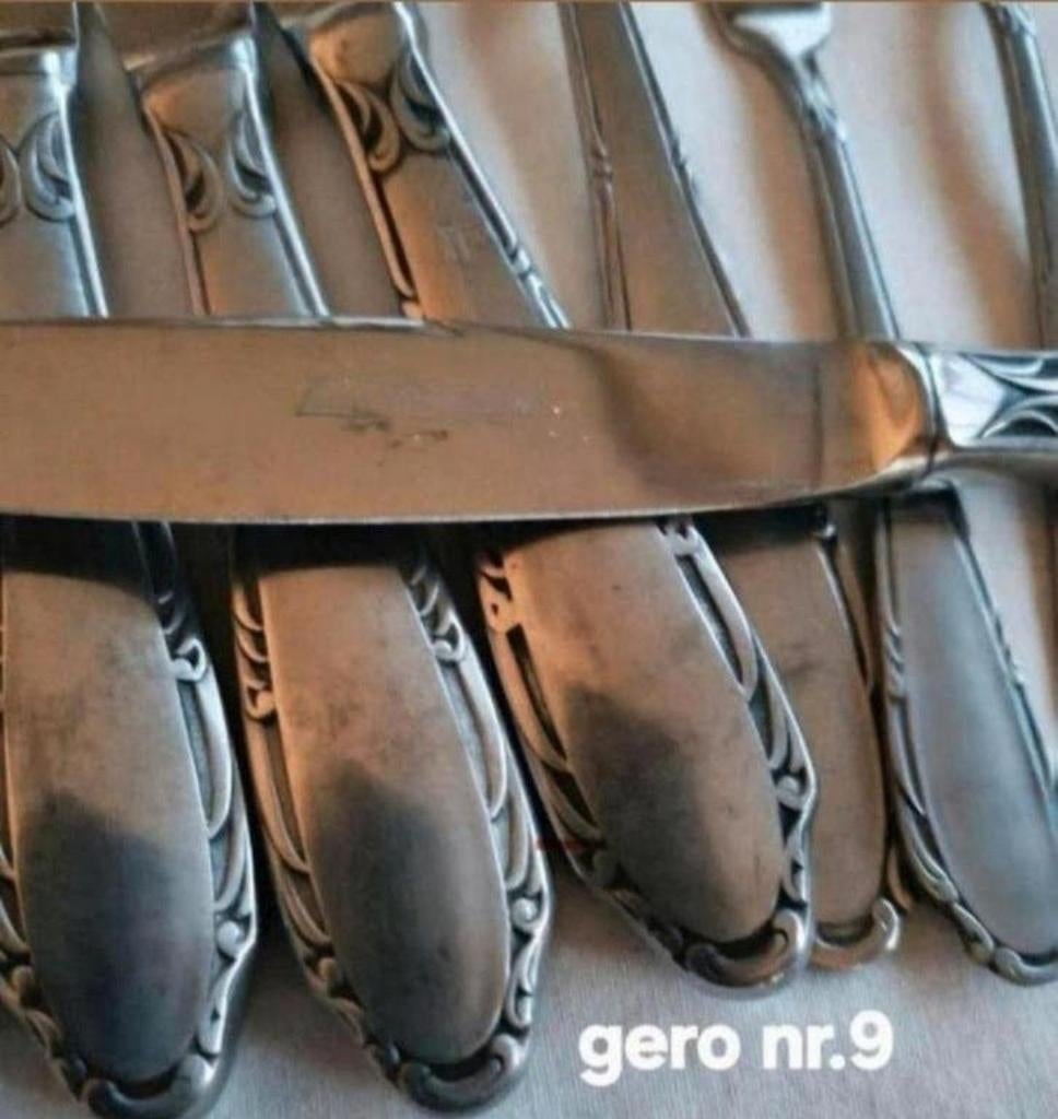 Gero barokke kruisband dubbelzijdig bewerkte handvatten, Antiek en Kunst, Antiek | Bestek, Ophalen of Verzenden