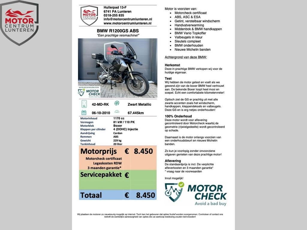 BMW R1200GS Prachtige uitvoering!, 2 cilinders, Motorrijbewijs A, Bedrijf, Meer dan 35 kW
