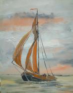 oude zeiler   met vlieger  olie verf -op doek 50 euro, Ophalen