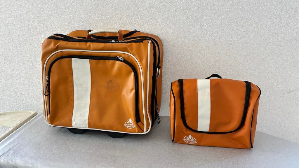 Vaude trolley met bijpassende toilettas - Oranje/Wit, Ophalen, 40 tot 60 cm, Gebruikt, 20 tot 30 cm