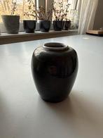 Vintage Zwarte Keramische Vaas met Glazuur, Ophalen