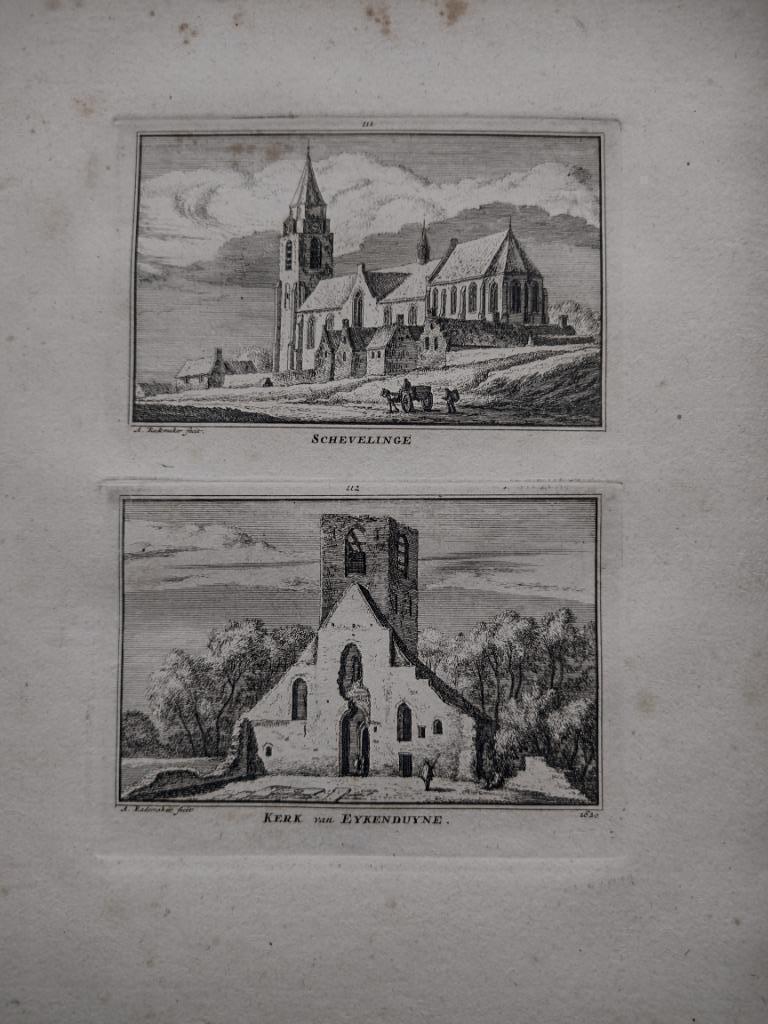 111-112 Eikenduine Eykenduyne Scheveningen Kopergravure dl 3, Antiek en Kunst, Kunst | Etsen en Gravures, Ophalen of Verzenden