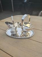 Verzilverde Suiker- en Melkset op Dienblad, Ophalen of Verzenden, Zilver