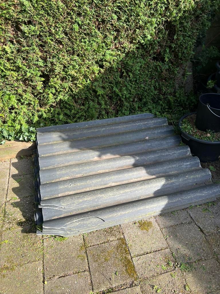 Niet-asbesthoudende golfplaten, Doe-het-zelf en Verbouw, Dakpannen en Dakbedekking, Ophalen, Kunststof, Gebruikt, 15 m² of meer