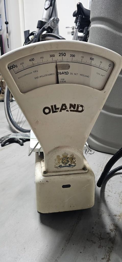 Antieke Weegschaal Olland 500 gram  uit 1956, Antiek en Kunst, Ophalen