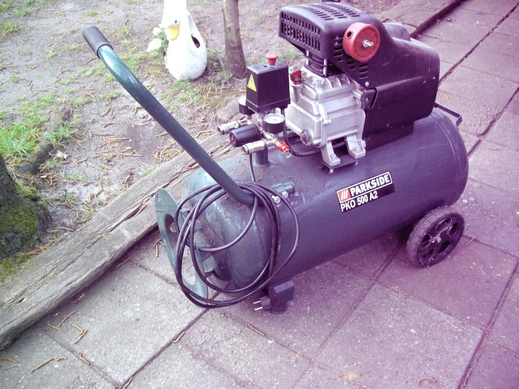 compressor parkside pko 500 a2 50ltr tank   95,00, Gebruikt, 6 tot 10 bar, Ophalen of Verzenden, Minder dan 200 liter/min
