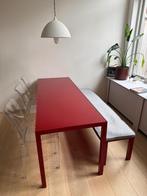 Rode MDF Italia eettafel set + Kartell stoelen, Huis en Inrichting, Ophalen, Gebruikt, Design, 50 tot 100 cm