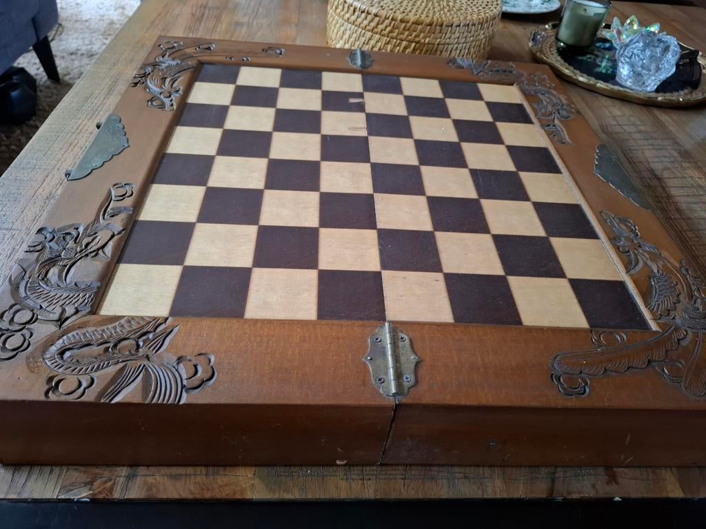 Antiek schaakbord, Ophalen of Verzenden