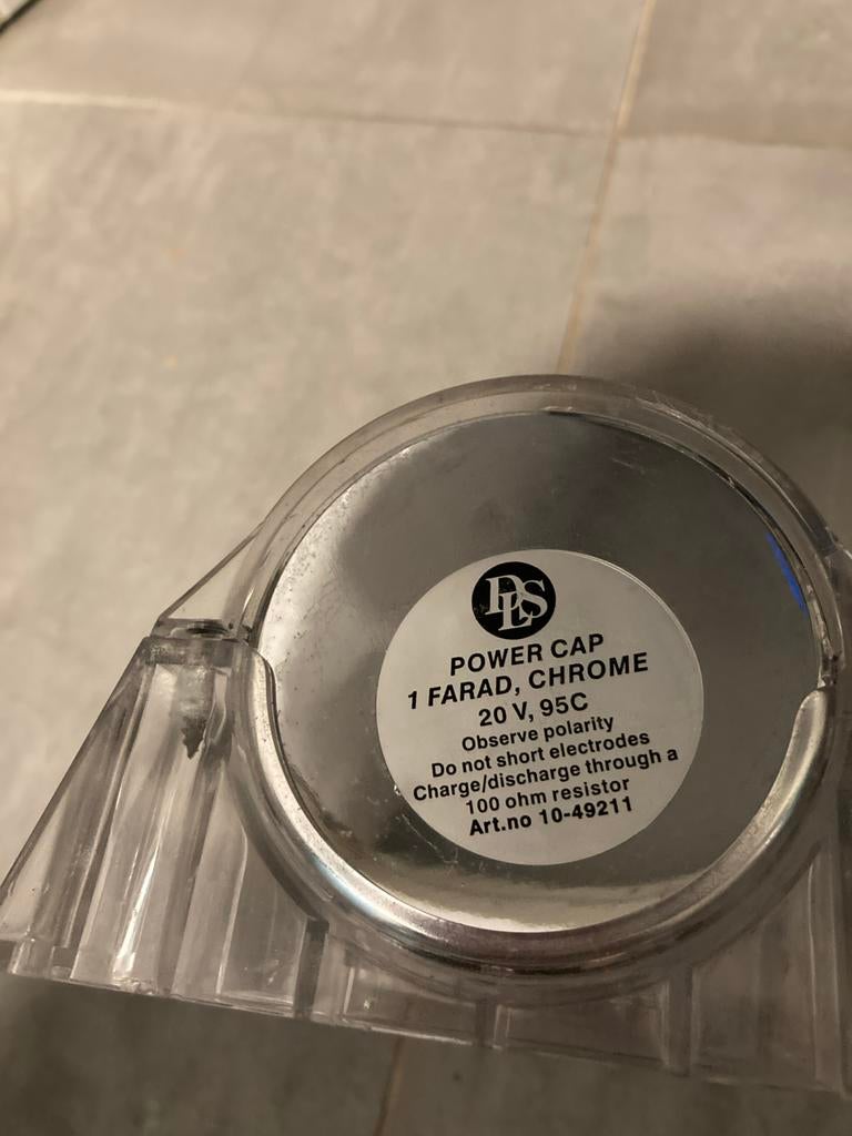 DLS Power Cap 1 Farad Condensator voor Car Audio, Ophalen of Verzenden, Gebruikt