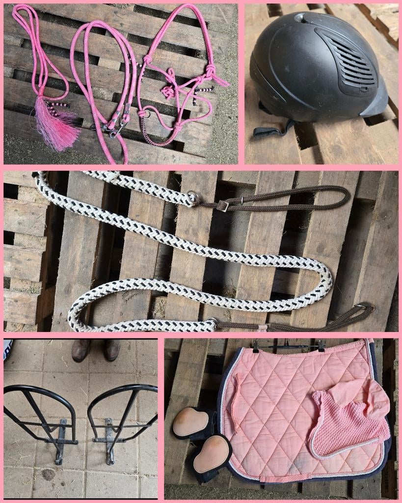 Paardenspullen o.a. halster set, BR set, cap, longeerhulp, Ophalen of Verzenden, Gebruikt, Recreatie