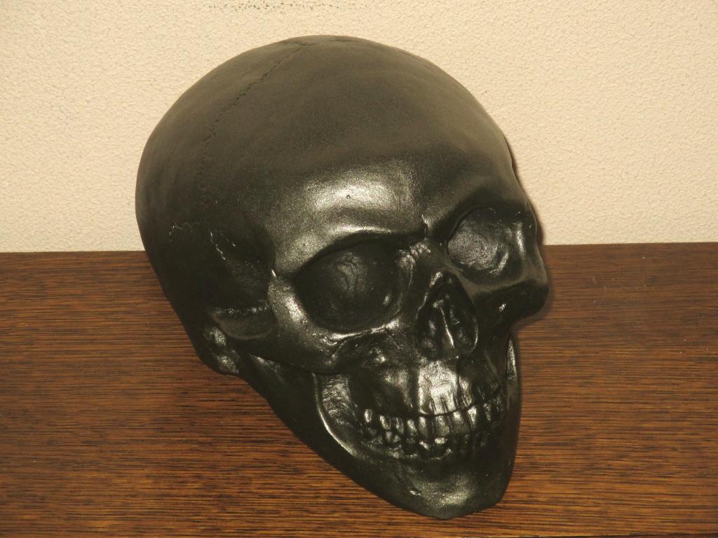 Dark Bronze Skull, menselijke Schedel Donker Brons kleurig, Ophalen of Verzenden