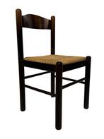 Set Van 4 Donkerbruine Houten Stoelen Jaren 70 Minimalist, Ophalen, Gebruikt, Bruin, Vintage Stoelen