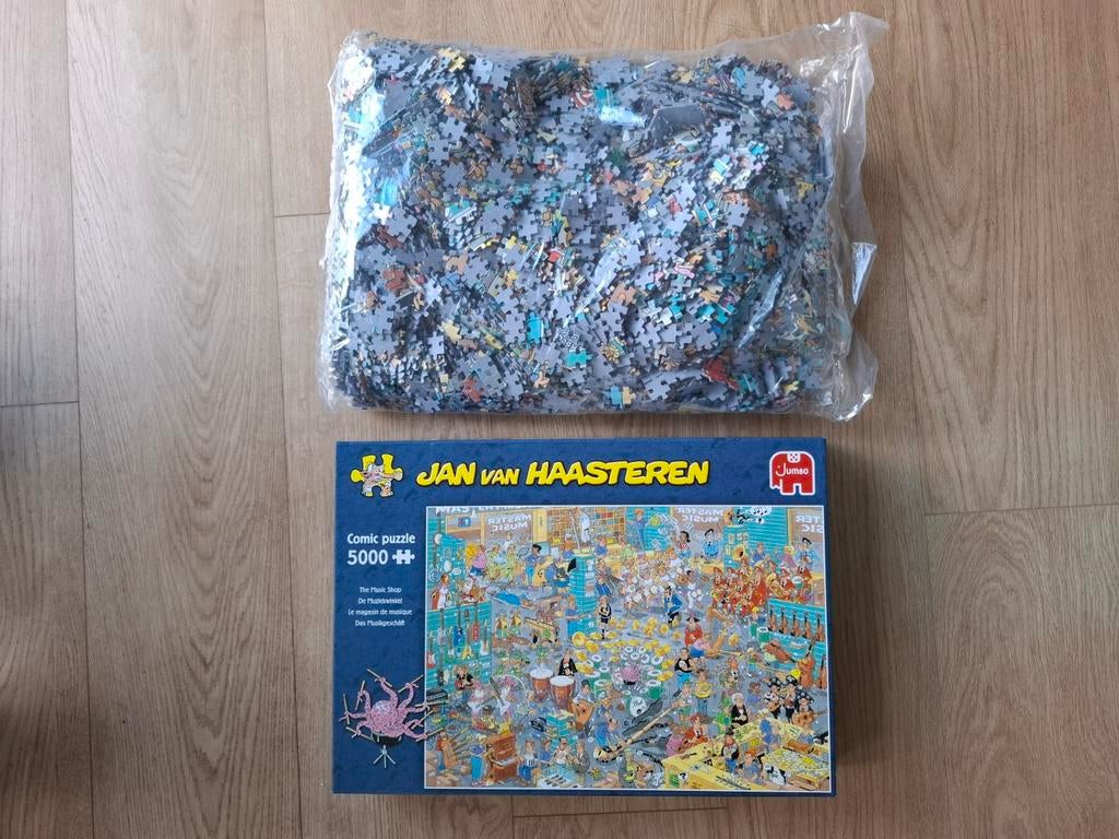 Jan van Haasteren Muziekwinkel 5000 stukjes puzzel, Ophalen of Verzenden, Meer dan 1500 stukjes