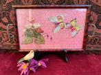 Antiek dienblad, brocante dienblaadje vlinders Art deco 1920, Antiek en Kunst, Ophalen of Verzenden