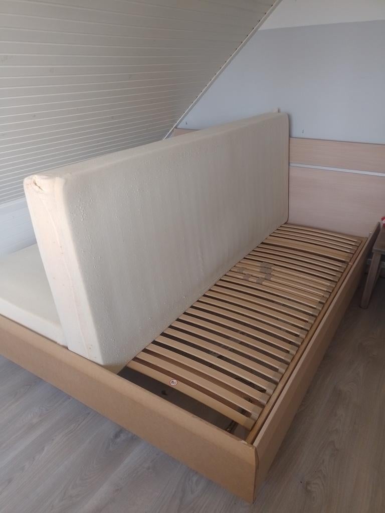 Bed 160 x 200 m lattenbodems en matrassen GRATIS, Huis en Inrichting, Slaapkamer | Bedden, Ophalen, Gebruikt, Tweepersoons, 160 cm
