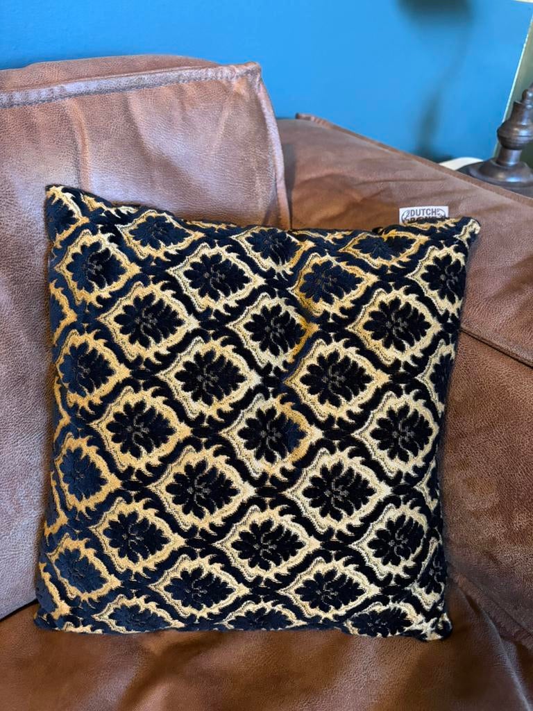 Dutchbone kussen 45x45cm, Huis en Inrichting, Woonaccessoires | Kussens, Verzenden, Zo goed als nieuw, Zwart, Vierkant