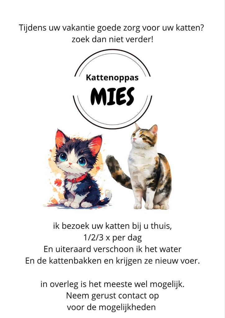 Kattenoppas aan huis veenendaal/ede, Eén persoon, Ticket of Toegangskaart