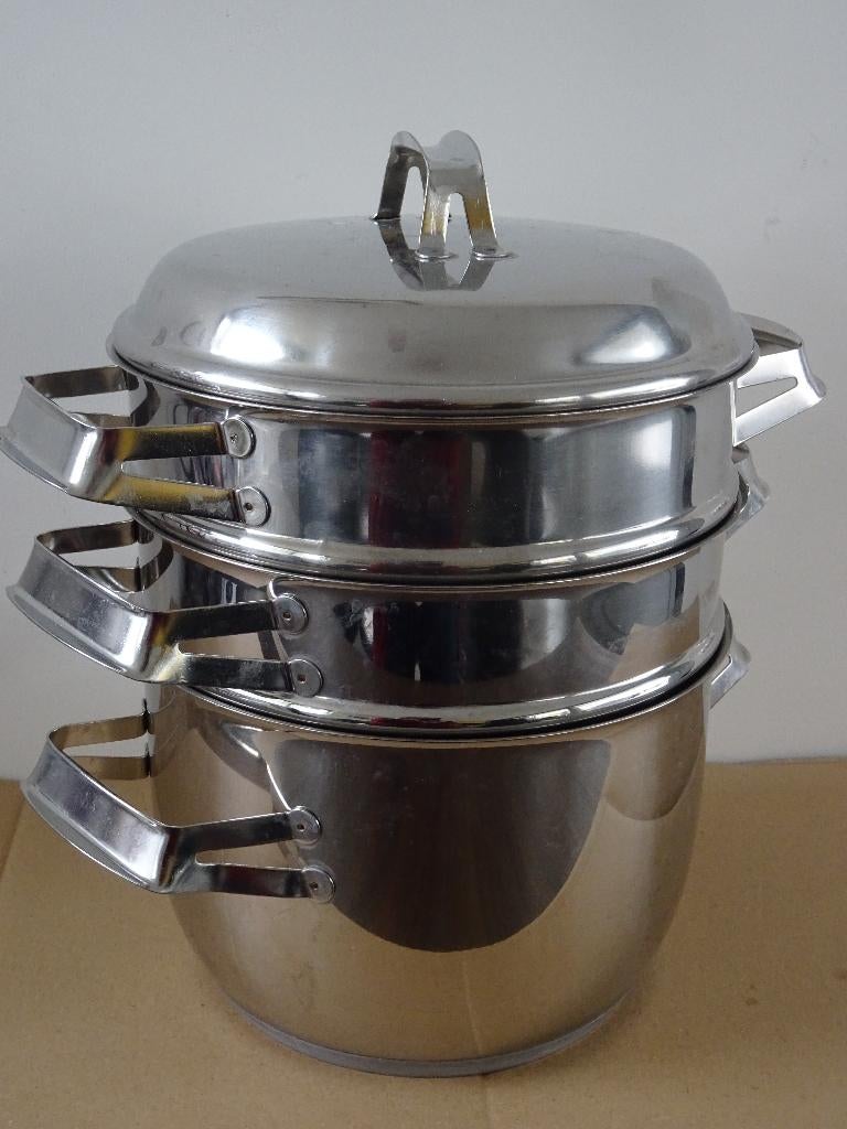 stoompan Hackman Finland pan RVS au-bain marie pan, Ophalen of Verzenden, Zo goed als nieuw, Rvs, Kookpan of Snelkookpan