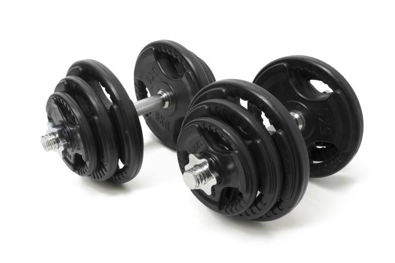 Newton Fitness Rubberen Verstelbare Dumbbell Set 2 x 20 kg, Sport en Fitness, Fitnessmaterialen, Ophalen, Zo goed als nieuw, Dumbbell