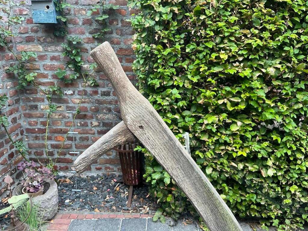 Antieke houten ploeg - Decoratief tuinstuk, Ophalen