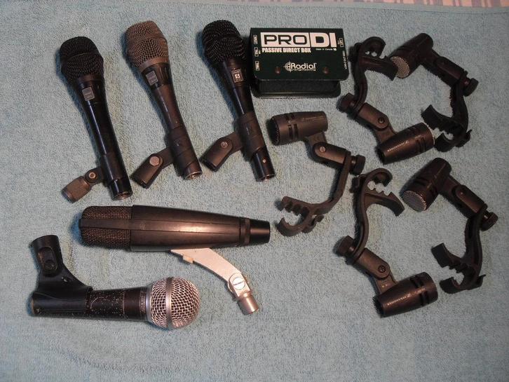 11Mikrofoons + DI, Muziek en Instrumenten, Microfoons, Gebruikt, Overige typen, Ophalen