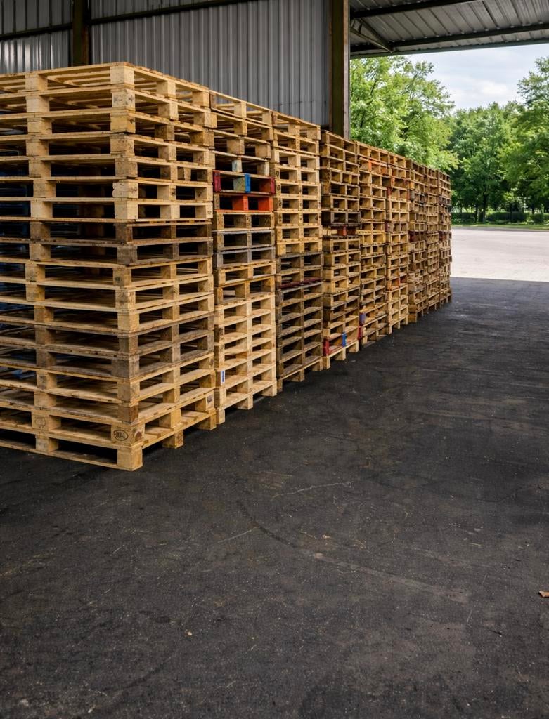 Houten pallets 120 x 100 cm blokpallets, Ophalen of Verzenden, Zo goed als nieuw, 50 mm of meer, Pallet
