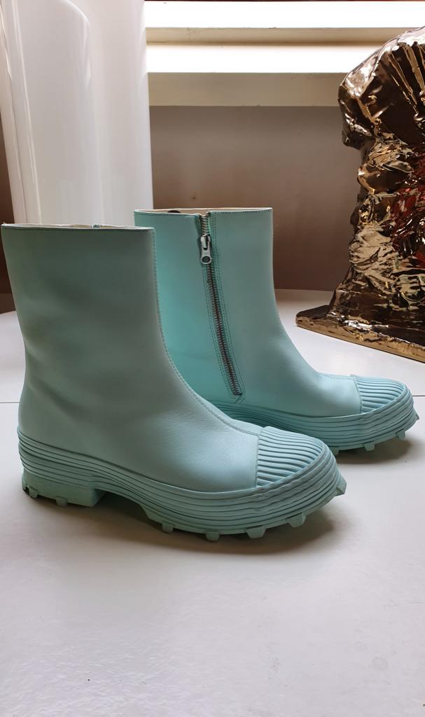 Camper unisex leren laarzen met rits - lichtblauw - maat 43, Blauw, Lage of Enkellaarzen, Camper, Ophalen of Verzenden